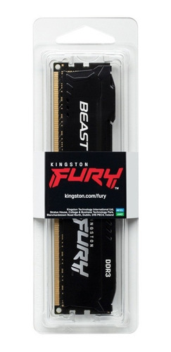 Imagen 2 de 2 de Memoria Ram Kingston 8gb 1600mhz Fury Black Kf316c10bb/8