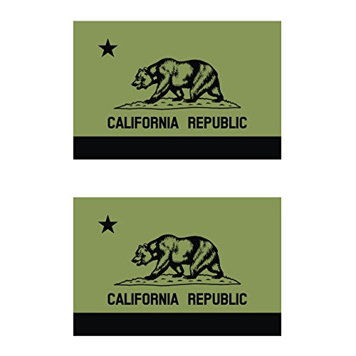 Dos Envases Sometió Od California Bandera Verde Pegati...