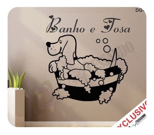 Adesivo Papel Parede Beagle No Banho Tosa Pet Shop + Oferta