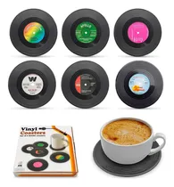 Comprar Posavasos De Vinilos - 6 Posavasos De Disco Moda Estilo Bar
