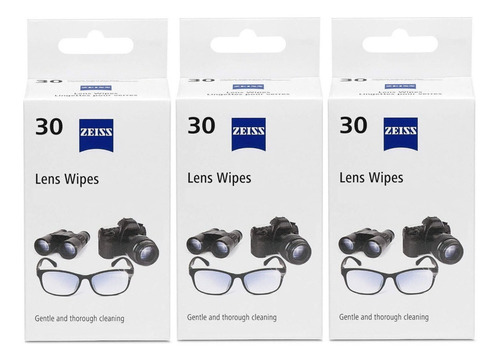 90pz 3cajas-30 Toallitas Humedas Zeiss Wipes Pantalla Lente