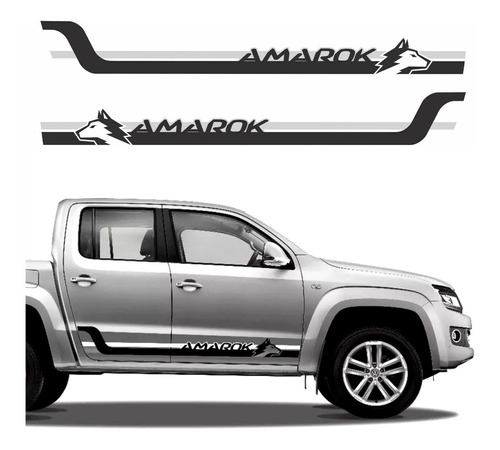 Par De Adesivos Compatível Faixas Lateral Amarok R981 Cor Personalizado