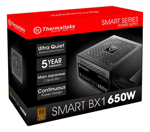 Fuente De Alimentación Para Pc Thermaltake Technology Smart Bx1 Series Spd-650ah2nkb 650w Black 220v Black