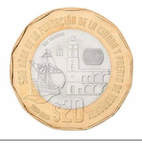 Moneda 20 Pesos Mexicanos Veracruz