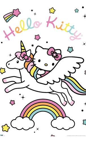 Trends International Hello Kitty - Unicorn Wall Poster, 22.3