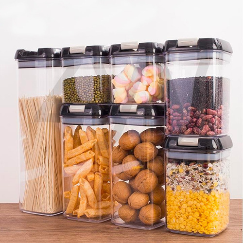 Recipientes Con Tapa Hermeticos Cocina Alimentos 7 Color Transparente
