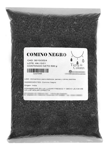 Comino Negro O Semilla De Nigella Sativa 500g Alimenticio