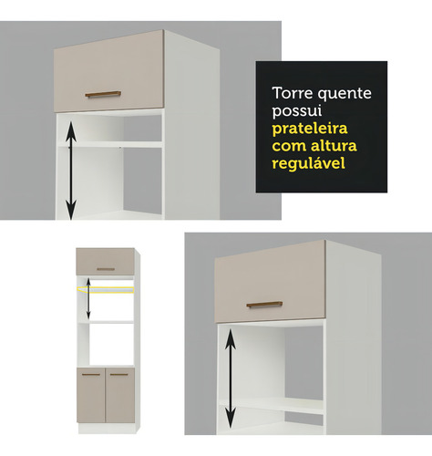 Cocina Integral Completa Modular Madesa Agata 270cm 05 Color Blanco/Crema