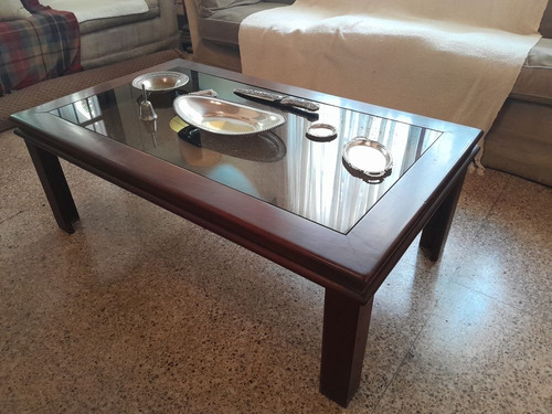 Mesa De Centro Rectangular De Caoba - Mueble - Vintage (Usado)
