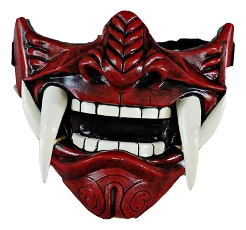 Samurai Japonés Oni Mask Máscara De Látex Para Media Cara