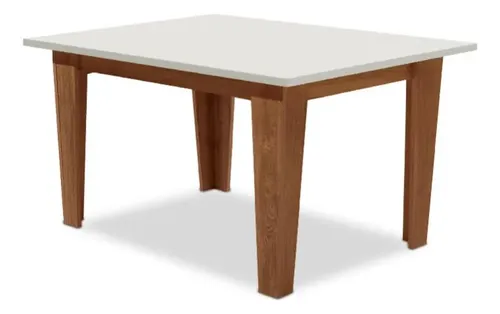 Mesa Miami 1,20m Cedro / Off White Não Removíveis, Com Material Mdf Marrom