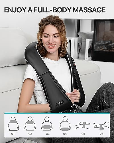 Alljoy Shiatsu Masajeador De Espalda Y Cuello Con Calor, Alm