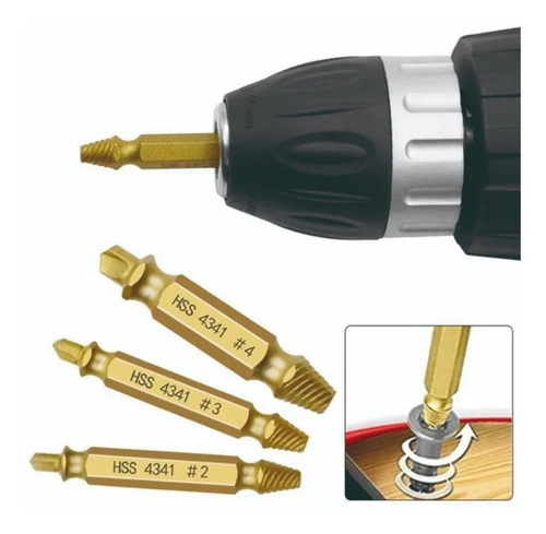 Imagen 4 de 8 de Extractor De Tornillos Rotos X6 Doble P Guiller