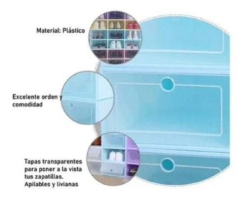 Imagen 4 de 4 de Cajas Organizadoras De Zapatos Cajas Apilables Zapateras X12