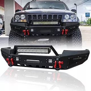 Tioyar Front Bumper Texture Black W- Winch Plate & 5 Led Lig