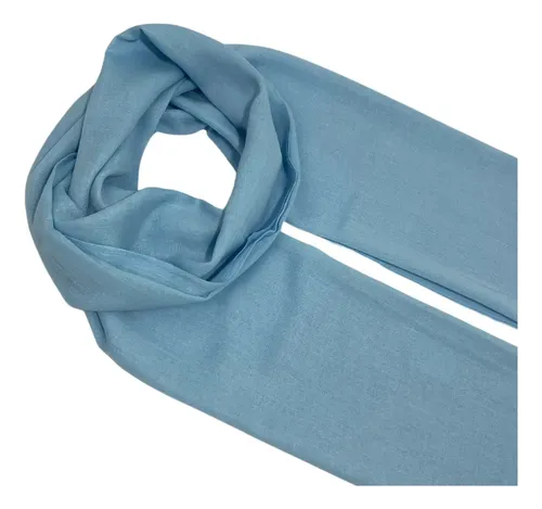 Cachecol Echarpe Pashmina Lenço Xale Manta Lisa Moda Cor Azul