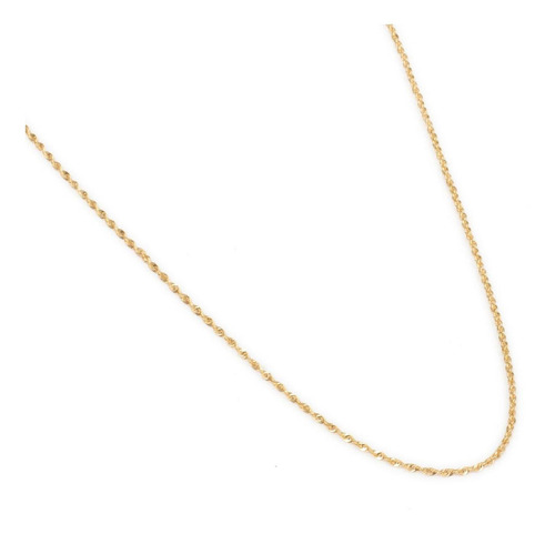 Cadena Torsal 2mm Unisex 55cm Oro Italiano Hueco 10k Color Dorado