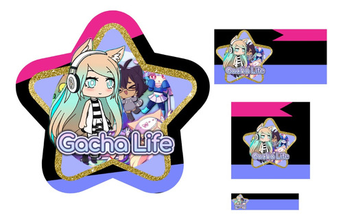 Etiqueta Escolar Gacha Life Kit Imprimible 