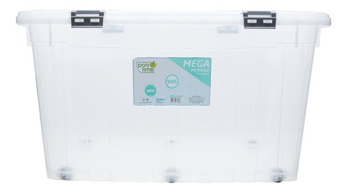 Caja De Almacenamiento Transparente Con Ruedas 120 Lts