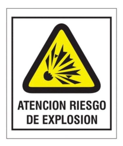 Cartel Señalizacion Atencion Riesgo De Explosion 40x45cm