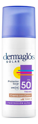 Dermaglós Protector Solar Fps50 Facial Crema Color Medio
