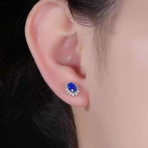 Imagen 3 de 6 de Aros Importados Piedra Amatista Para Mujer