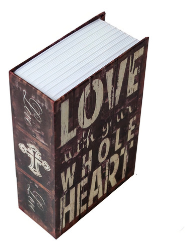 Cofre Livro Portátil Camuflado Com Chave Porta Joias Seguro Cor Love