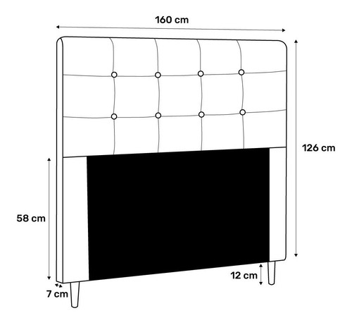 Cabeceira Cama Box Casal Queen Luna 160cm Corano Branco