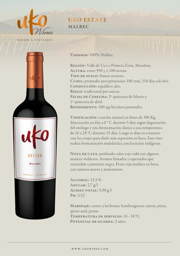 Uko Estate Malbec 750ml