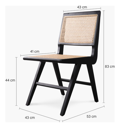 Silla Comedor Madera Pierre Negro Form