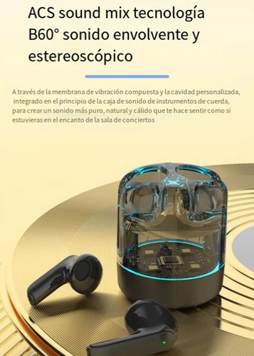 Estuche De Carga Transparente Para Auriculares Bluetooth C