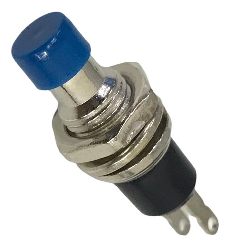 5 Unidades Pulsador Azul Na Cuello Metal 1a 250v