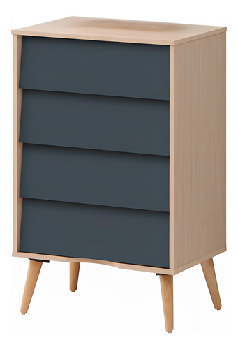Cómoda Cajonera Para Recámara 4 Cajones Bossa Pyze Color Marrón