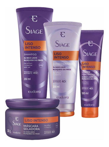  Liso Intenso Siáge - Shampoo + Máscara  + Cond.  + Selante