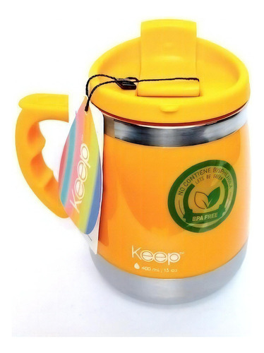 Taza térmica Keep Indoor color amarillo 400mL