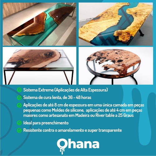 Imagem 2 de 6 de Resina Epóxi Alta Espessura Ohana P/ River Table 1,42kg