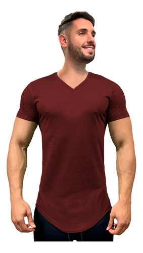Camisa Camiseta Masculina Long Line Oversized Swag Elastano