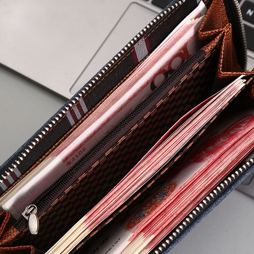 Cartera Antirrobo Con Cremallera De Lona Con Cadena Larga Pa
