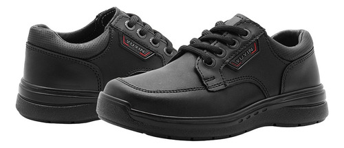 Zapato Para Niño Escolar Ajuste Cordones Yuyin Cómodos Negro 20