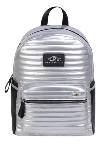 Backpack Paris Hilton Color Plata/negro Color Plateado