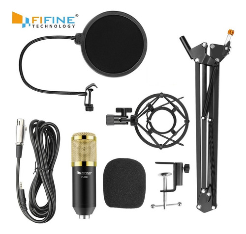 Microfono Condenser Kit Fifine Brazo Articulado Filtro Araña