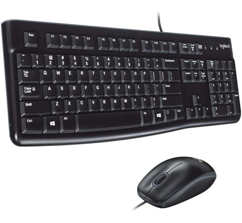 Kit Teclado Y Mouse Con Cable Mk120 Logi