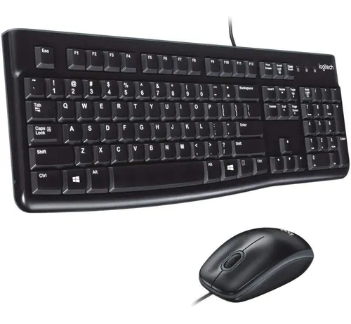Kit Teclado Y Mouse Con Cable Mk120 Logi