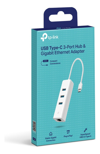 Hub Usb C Con 3 Puertos + Ethernet Gigabit Tp-link Ue330c