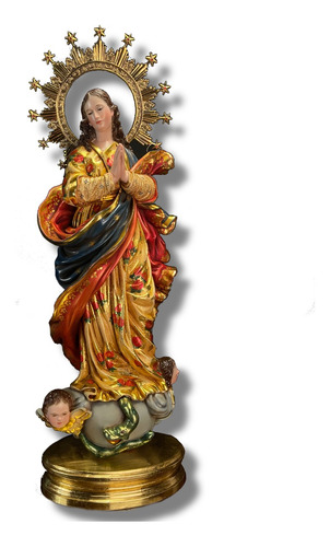 Inmaculada Concepcion De Maria  Talla  Madera 87cm Oro Fino
