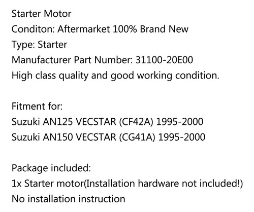 Mc1 Arranque For Suzuki An125 Vecstar Cf42a An150 Cg41a