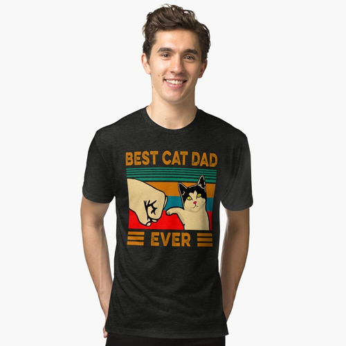 Polera Gato Best Dad Cat Ever Animal Friendly H