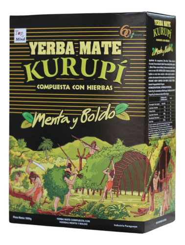 Kit 2 X Erva Yerba Mate Kurupi Para Tererê Menta Boldo 500g