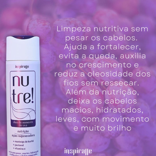 Shampoo Condicionador Nutre Óleo Semente Uva Inspiralle250ml