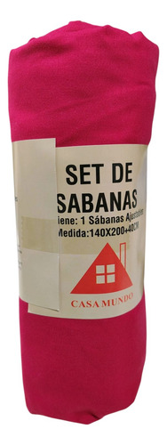 Sabana Ajustable Bajera-2 Plaza Y Media 180 Hilos Casamundo Rojo Liso